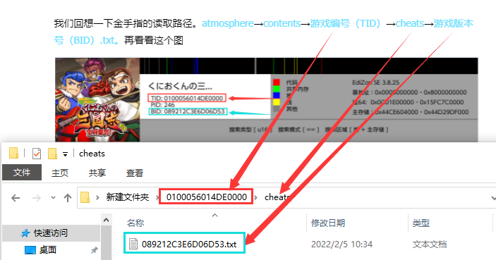 将下载的金手指TXT文件放入cheats文件夹内