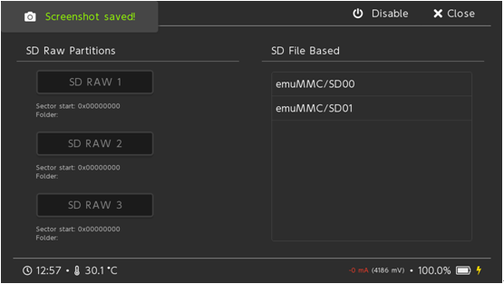 在Change emuMMC菜单中可以看到多个已创建的虚拟系统文件