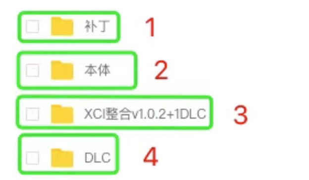 NS游戏网盘资源文件夹结构截图