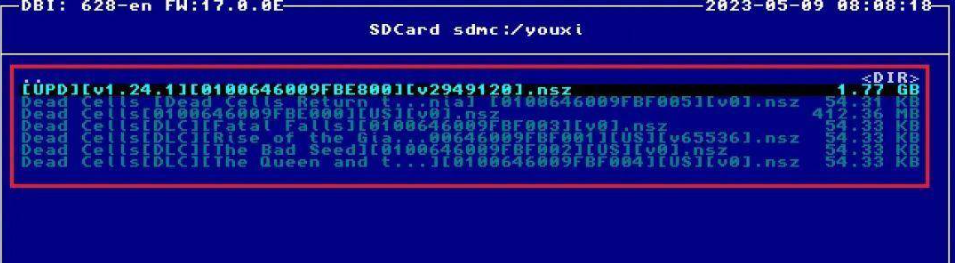 在文件夹内按Y键全选所有游戏文件