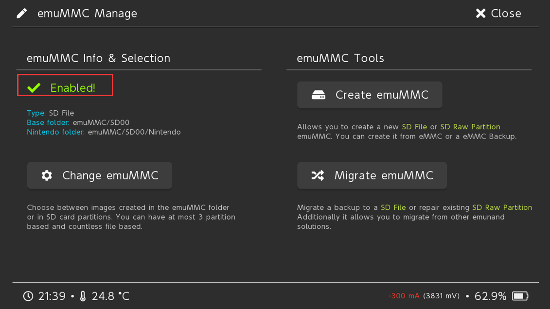 虚拟系统转换成功启用界面