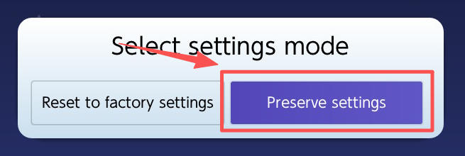 Daybreak选项页面,选择保留系统设置